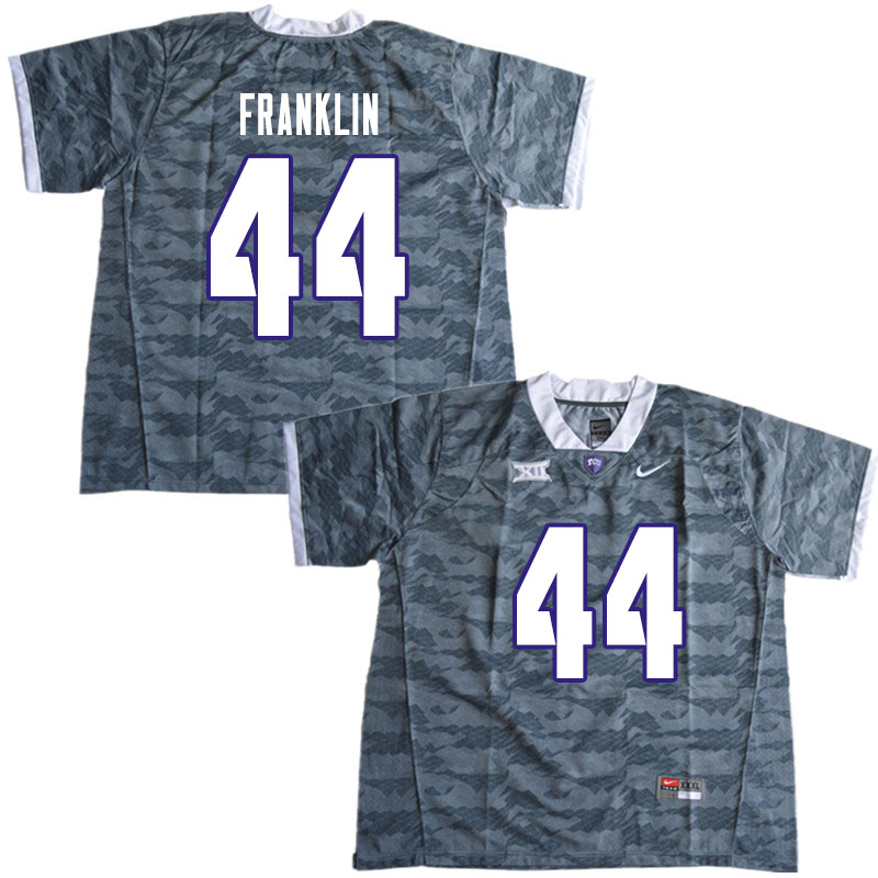 Men #44 Michael Franklin TCU Horned Frogs College Football Jerseys Sale-Gray